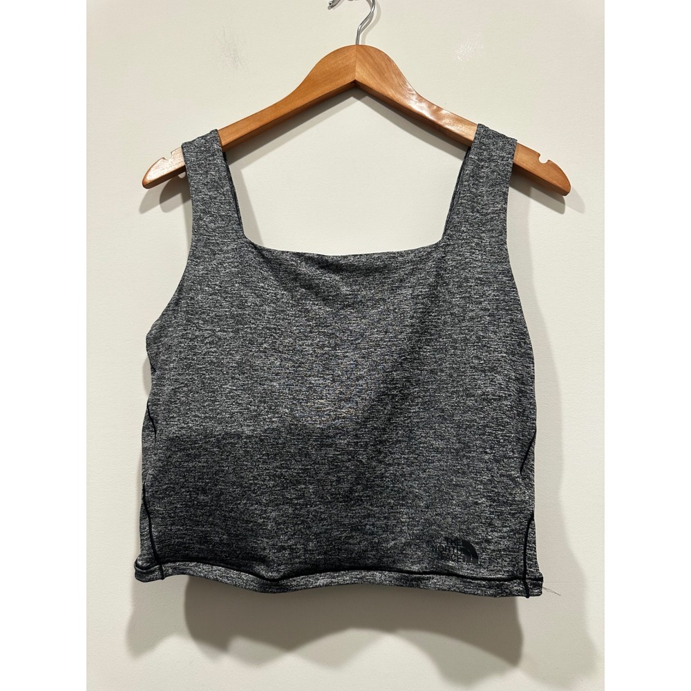 The North Face Wayfair Tank Top Womens XL Black Heather Cropped Fitted NF0A55M8